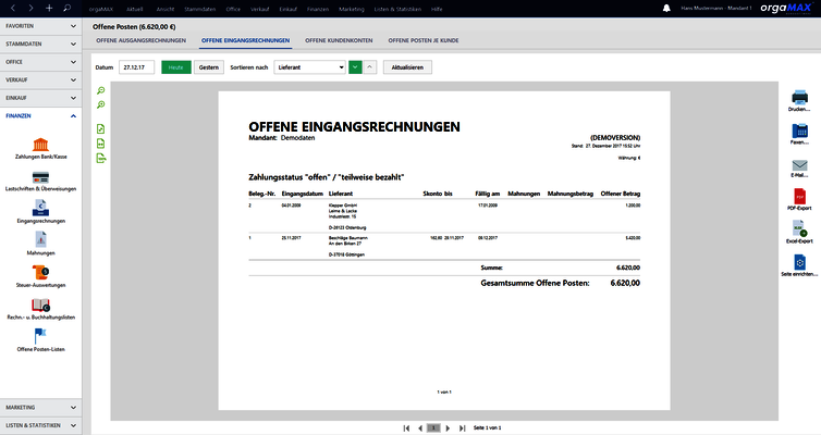 Offene-Posten-Listen