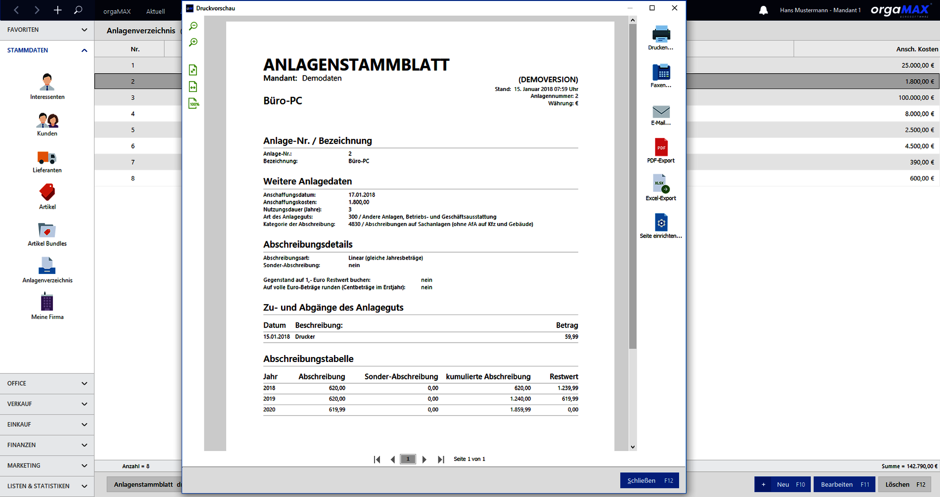 Anlagenstammblatt