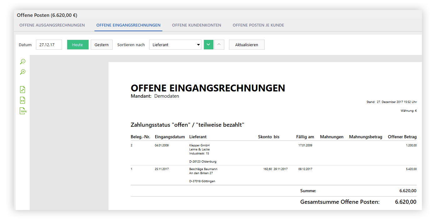 offene Eingangsrechnungen offene Eingangsrechnungen