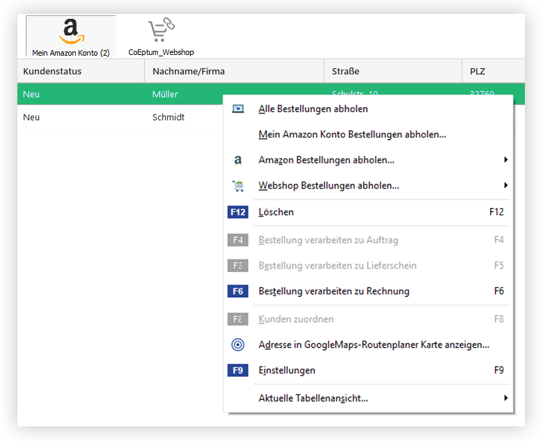 Amazon Verkäufe abrufen